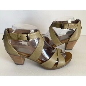 Bussola La Jolla Moss Leather Gladiator Block Heel Sandals Women 37 US 6.5 - 7